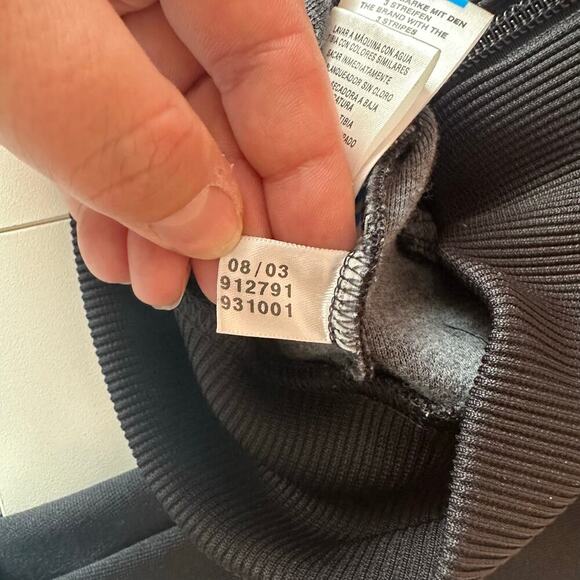 Adidas Y2K Zip Up Hooded Jacket Size M Striped Sleeves Trefoil Logo Black White - Picture 12 of 15